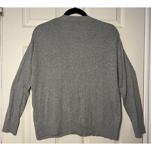 QUINCE Lightweight Cotton Cashmere Cardigan Sweater Set Gray Womens M Minimalist - Picture 3 of 16